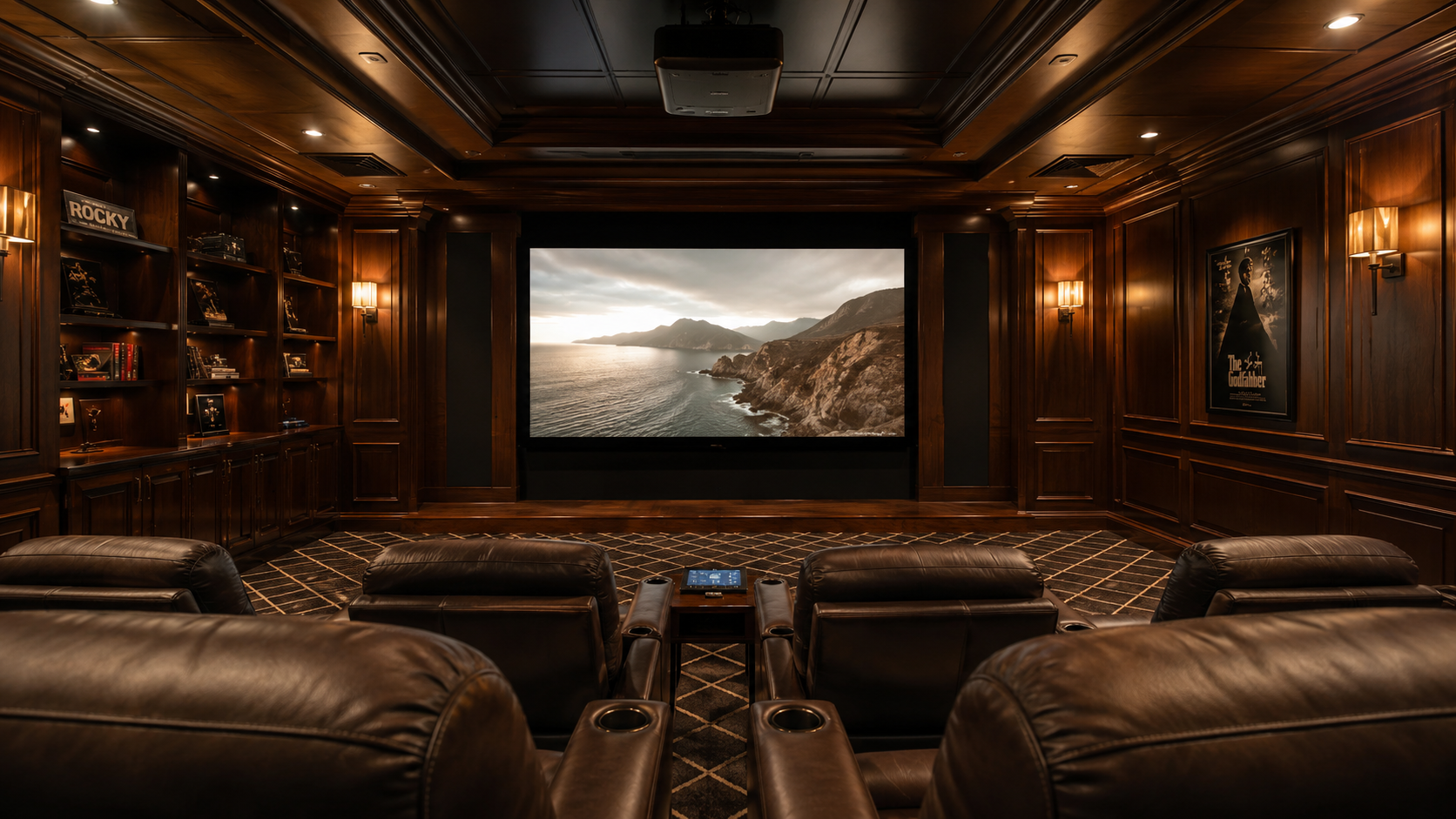 Luxury home theater with NEXT-GEN laser projection